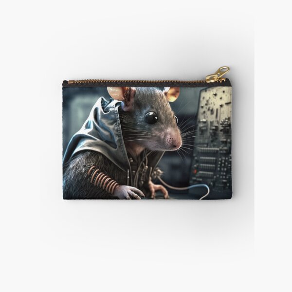 Item preview, Tiny Cheeky Cyberpunk Hacker Mouse/Rat designed and sold by ArtificialEye.