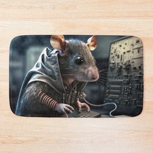 Item preview, Tiny Cheeky Cyberpunk Hacker Mouse/Rat designed and sold by ArtificialEye.
