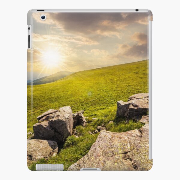 white boulders on the hillside at sunset iPad Snap Case