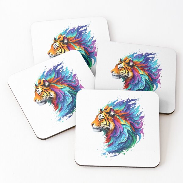 Item preview, Tiger Digital Painting - Rainbow Splash of Ink designed and sold by Azayda Designs.