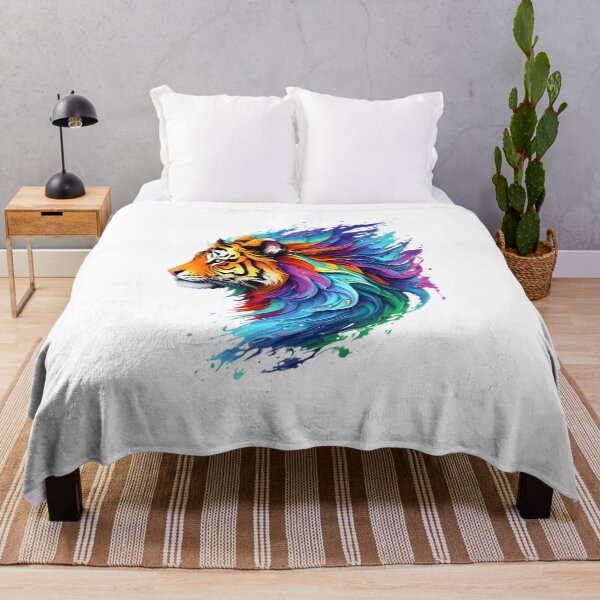 Item preview, Tiger Digital Painting - Rainbow Splash of Ink designed and sold by Azayda Designs.