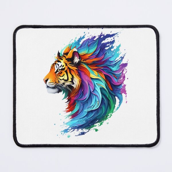 Item preview, Tiger Digital Painting - Rainbow Splash of Ink designed and sold by Azayda Designs.