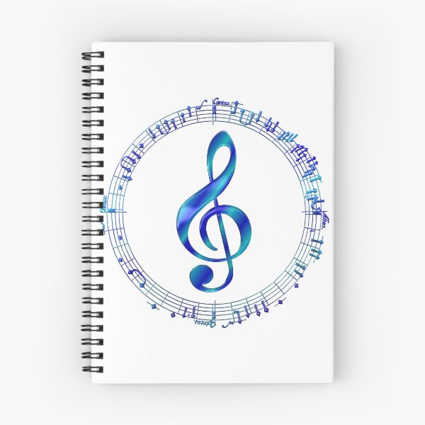 Item preview, Blue Treble Clef Inside Music Notes designed and sold by CoolDoodles.