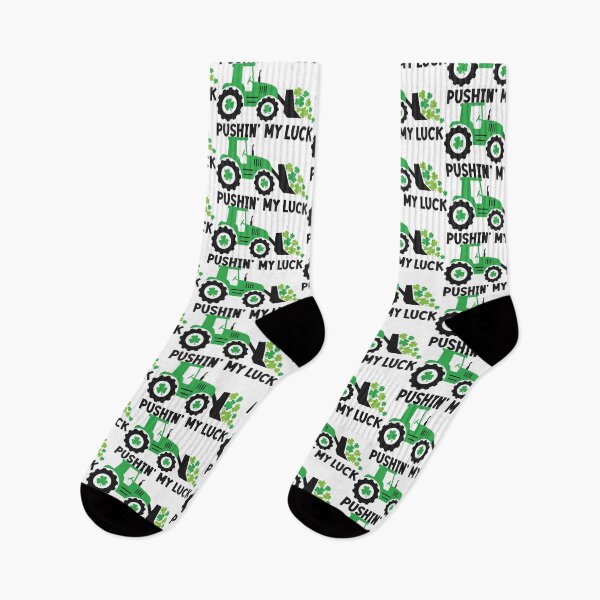 Artikelvorschau, Pushin my luck, Funny Saint Patrick Gift, Lucky Clover, St. Paddys Construction Equipements Stickers entworfen und verkauft von Eddyed.