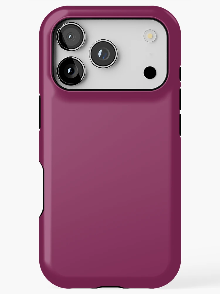 Thumbnail 1 of 4, iPhone Case, Dark Raspberry Solid Colour designed and sold by Ninjakandy.