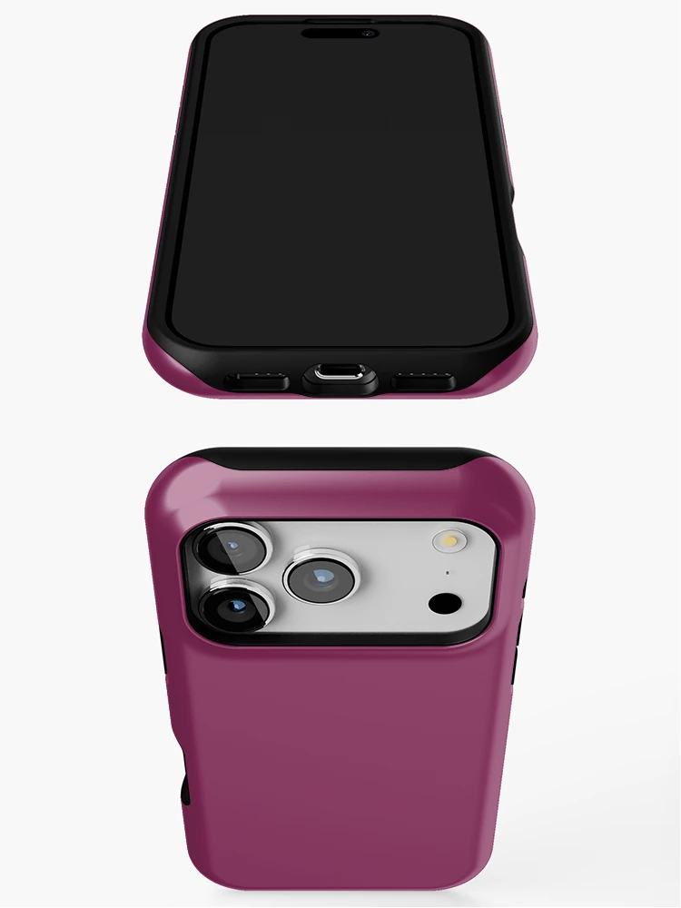 Thumbnail 3 of 4, iPhone Case, Dark Raspberry Solid Colour designed and sold by Ninjakandy.