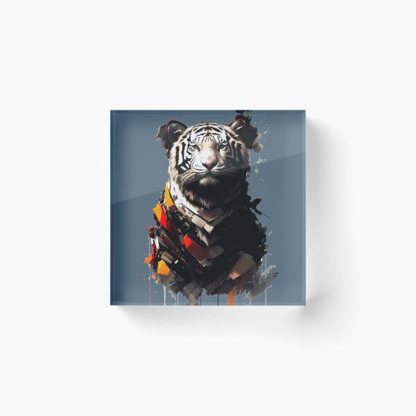Item preview, Sci-fi Badass and Awesome White Tiger Colorful  designed and sold by muhamuha.