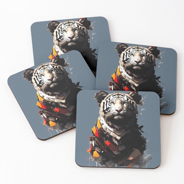 Item preview, Sci-fi Badass and Awesome White Tiger Colorful  designed and sold by muhamuha.