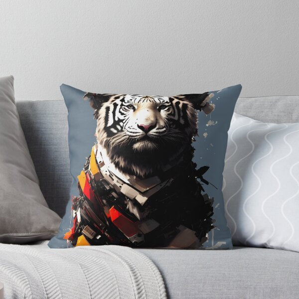 Item preview, Sci-fi Badass and Awesome White Tiger Colorful  designed and sold by muhamuha.
