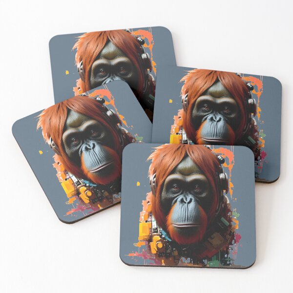 Item preview, Sci-fi Badass and Awesome Orangutan Colorful  designed and sold by muhamuha.