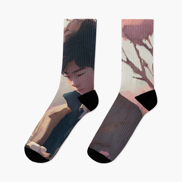 Item preview, Asian boy in a field designed and sold by meisanart.