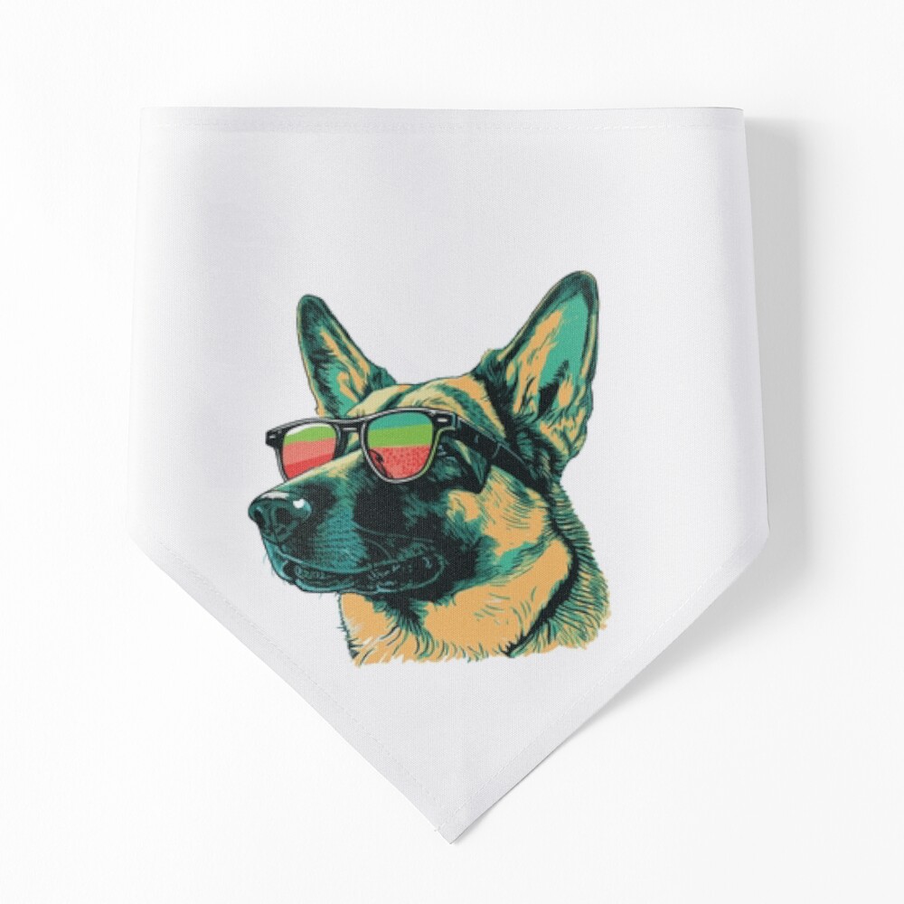 German Shepherd wearing sunglasses Poster for Sale by saskdigitalart Redbubble