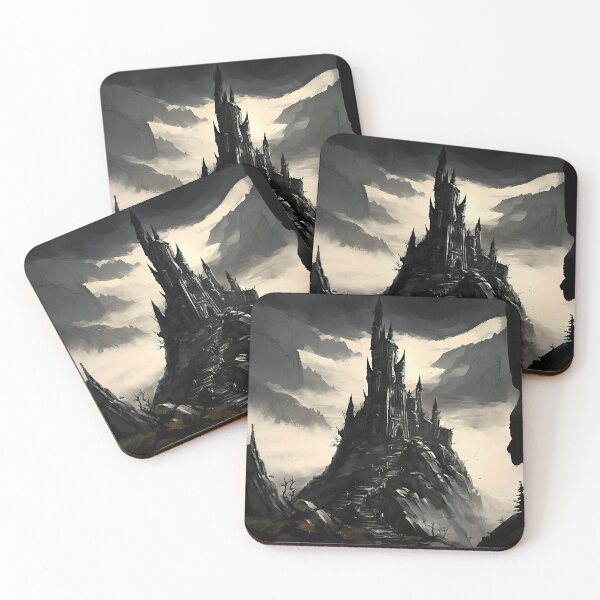 Item preview, Dark Fortress at Dusk | Fantasy Art Print | Gothic T-Shirt designed and sold by DaydreamDepot.