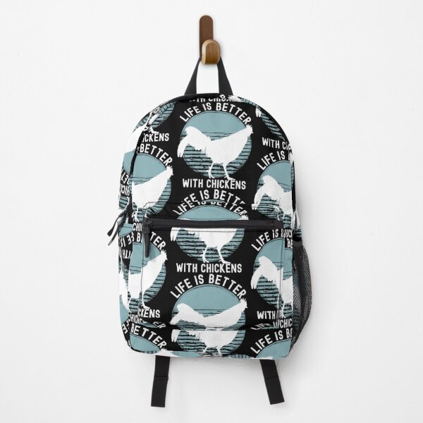 Item preview, Life Is Better With Chickens Retro Blue Sunset Dark Color Design designed and sold by designsmostfowl.
