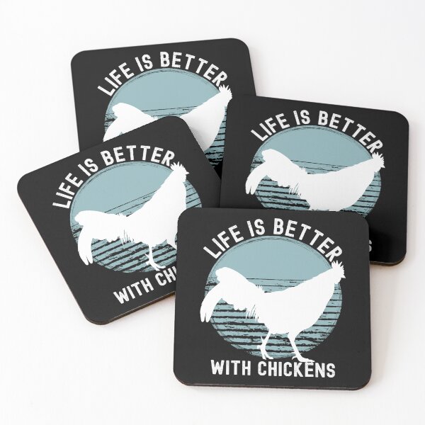 Item preview, Life Is Better With Chickens Retro Blue Sunset Dark Color Design designed and sold by designsmostfowl.