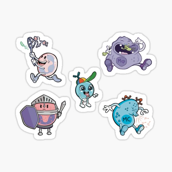 Item preview, Immuny Toons Mini Sticker Pack designed and sold by Science Lab Designs.