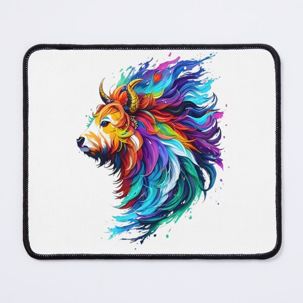 Item preview, Yak Digital Painting - Rainbow Splash of Ink designed and sold by Azayda Designs.
