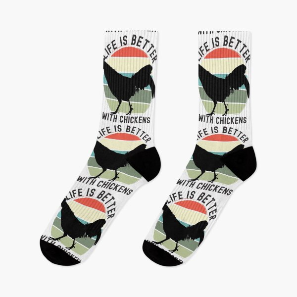 Item preview, Life Is Better With Chickens Retro Flat Color Sunset Design designed and sold by designsmostfowl.