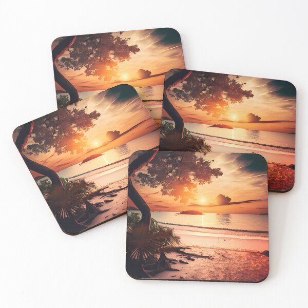 Item preview, Beautiful sunset over tropical beach and sea designed and sold by ImagineInk.