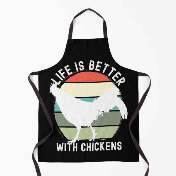 Item preview, Life Is Better With Chickens Retro Flat Color Sunset Dark Color Design designed and sold by designsmostfowl.