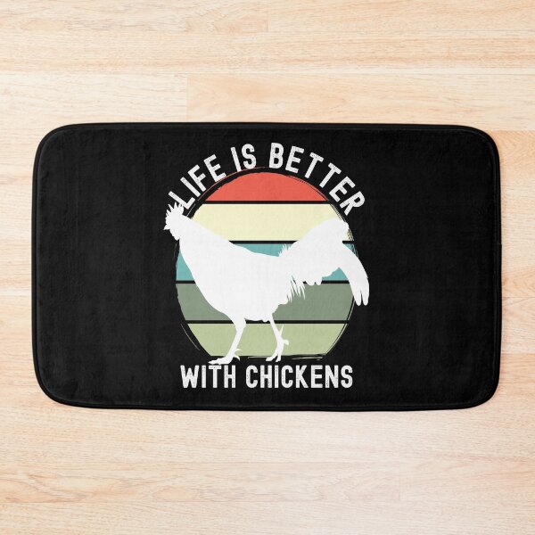 Item preview, Life Is Better With Chickens Retro Flat Color Sunset Dark Color Design designed and sold by designsmostfowl.