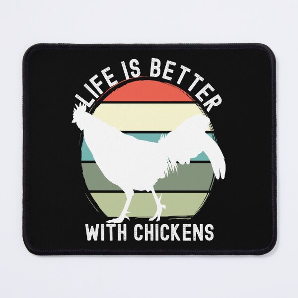 Item preview, Life Is Better With Chickens Retro Flat Color Sunset Dark Color Design designed and sold by designsmostfowl.