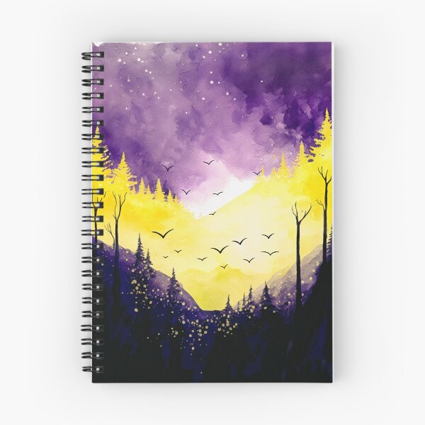 Item preview, Watercolor Nonbinary Pride landscape designed and sold by Pridish.