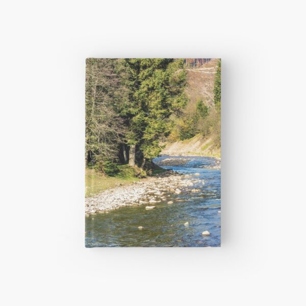river in autumn mountain forest Hardcover Journal