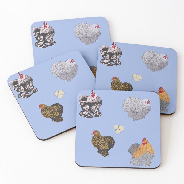 Item preview, Cochin Pekin Bantams Pattern Blue designed and sold by Ashley Gagnon.