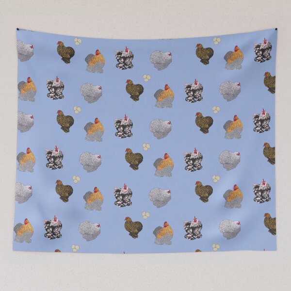 Item preview, Cochin Pekin Bantams Pattern Blue designed and sold by Ashley Gagnon.