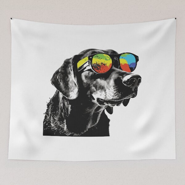 Item preview, Black Labrador Retriever wearing sunglasses designed and sold by saskdigitalart.