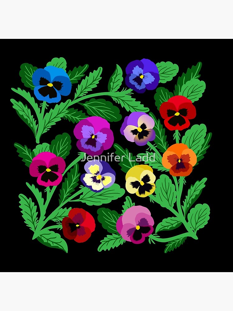 Thumbnail 2 of 2, Tote Bag, Colorful pansy flowers designed and sold by jennifereladd.