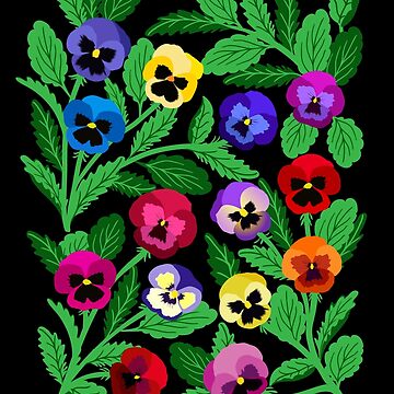 Artwork thumbnail, Colorful pansy flowers by Jennifer Ladd