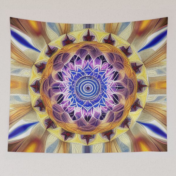 Item preview, "Sacred Vision Mandala #4" A Stunning Piece of Art Combining Sacred Geometry and Visionary Art designed and sold by Nirou-Art.