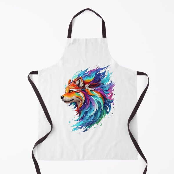Item preview, Wolf Digital Painting - Rainbow Splash of Ink designed and sold by Azayda Designs.