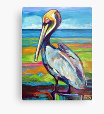 Colorful St Pete Pelican Metal Print