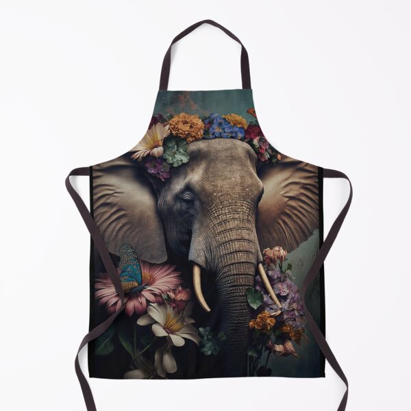 Item preview, Elephant amidst a beautiful garden of flowers ,Graceful Pachyderm in a Blooming Oasis - A Unique Design Concept designed and sold by Asombrosa.