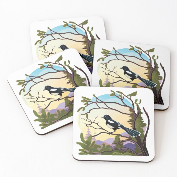 Item preview, Sunrise with a Black-Billed Magpie designed and sold by Vector-nook.