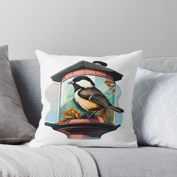 Item preview, Black-Capped Chickadee on a Floral Lantern Feeder designed and sold by Vector-nook.