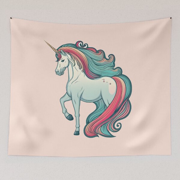 Item preview, A unicorn with a colorful mane designed and sold by Warehouse46.