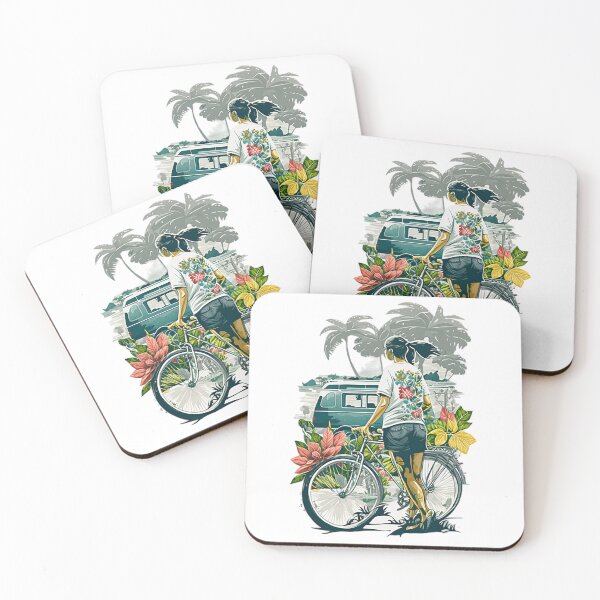 Item preview, Touring Bicycle with Aloha-Clad Rider designed and sold by toticavalcanti.