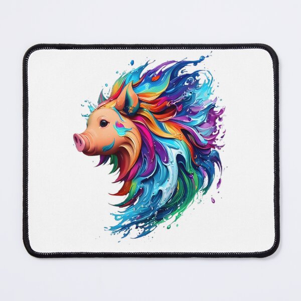 Item preview, Pig Digital Painting - Rainbow Splash of Ink designed and sold by Azayda Designs.