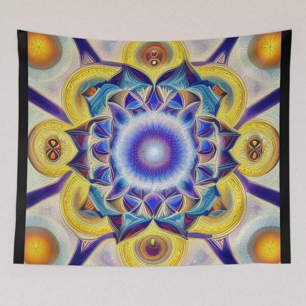 Item preview, "Sacred Vision Mandala #5" A Stunning Piece of Art Combining Sacred Geometry and Visionary Art designed and sold by Nirou-Art.