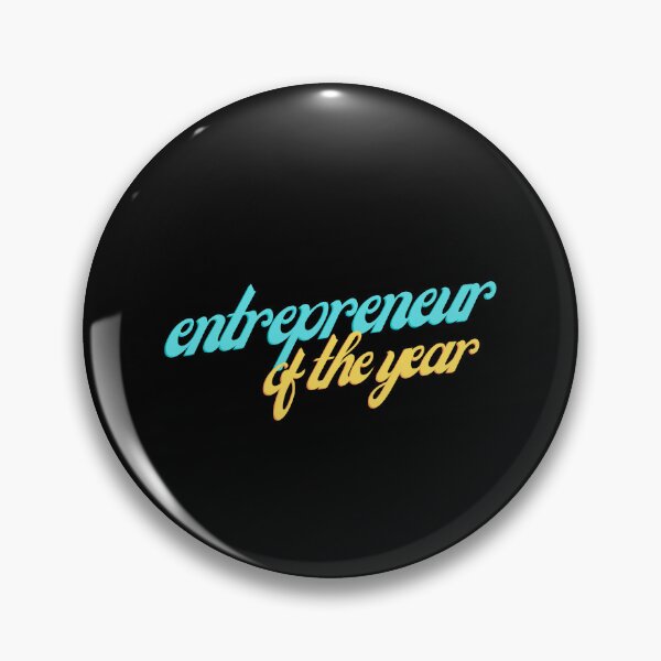 Item preview, Entrepreneur of the year Aqua yellow on Black Successful, Innovative, Daring, Ambitious, Resourceful, Strategic, Visionary, Determined, Resilient, Influential. designed and sold by EmprendeHoy.