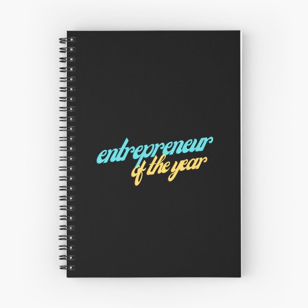 Item preview, Entrepreneur of the year Aqua yellow on Black Successful, Innovative, Daring, Ambitious, Resourceful, Strategic, Visionary, Determined, Resilient, Influential. designed and sold by EmprendeHoy.