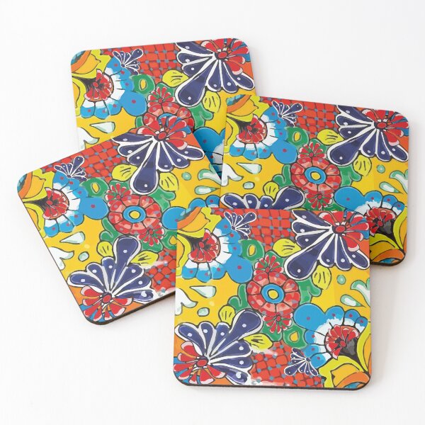 Item preview, Maximalist interior decoration vibrant colorful mexican talavera azulejo tile organic design designed and sold by T-Mex.