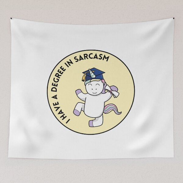 Item preview, I Have a Degree In Sarcasm Funny Unicorn designed and sold by GSquaredDesigns.