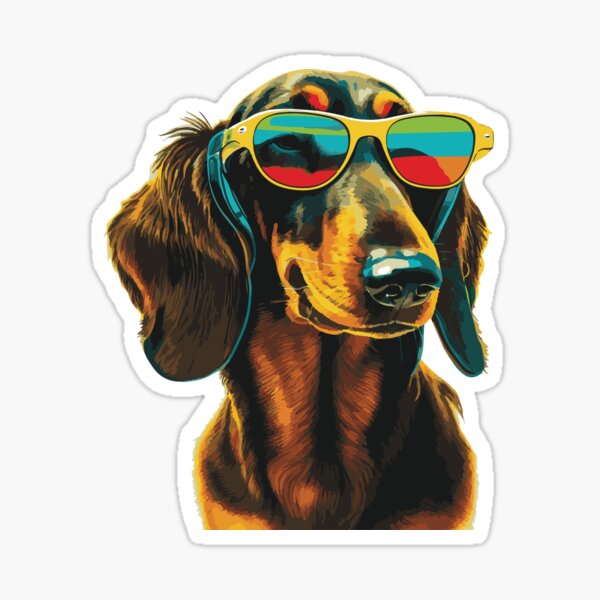 Item preview, Dachshund wearing sunglasses designed and sold by saskdigitalart.