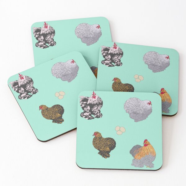 Item preview, Cochin Pekin Bantams Pattern Seafoam designed and sold by Ashley Gagnon.