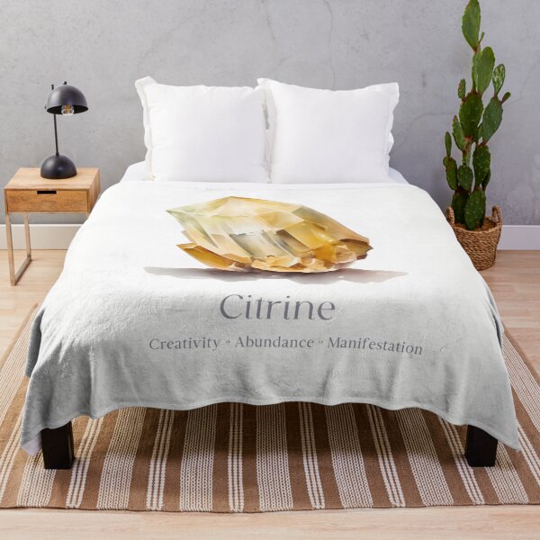Item preview, Citrine Crystal Watercolor Print - Citrine Info Spiritual Properties - Wealth Feng Shui designed and sold by heavyhebi.